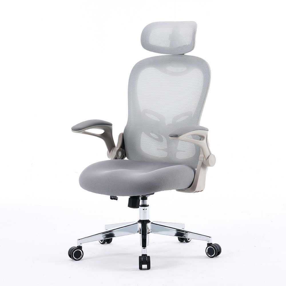 5140 sedia da ufficio in mesh ergonomico in bianco/nero, sedia da computer ad alto schiena