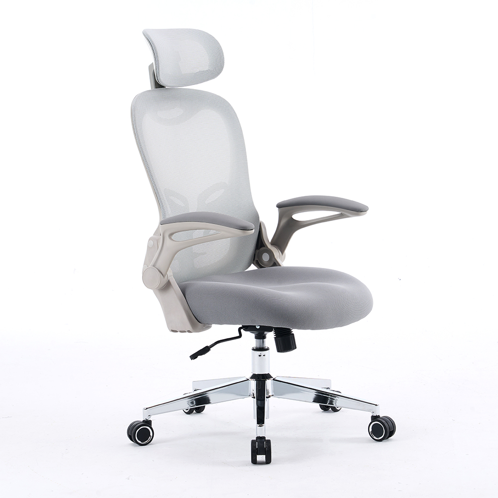 5140 sedia da ufficio in mesh ergonomico in bianco/nero, sedia da computer ad alto schiena