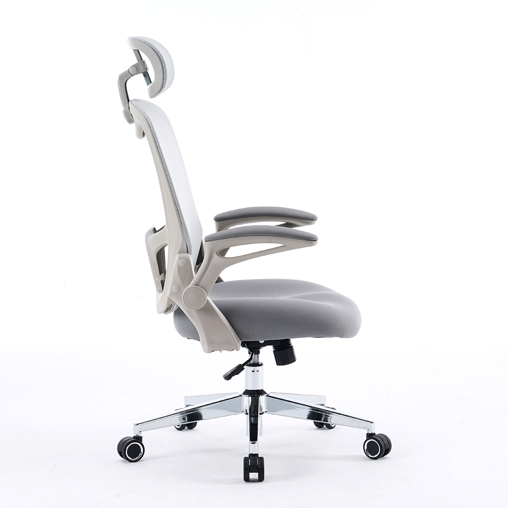 5140 sedia da ufficio in mesh ergonomico in bianco/nero, sedia da computer ad alto schiena