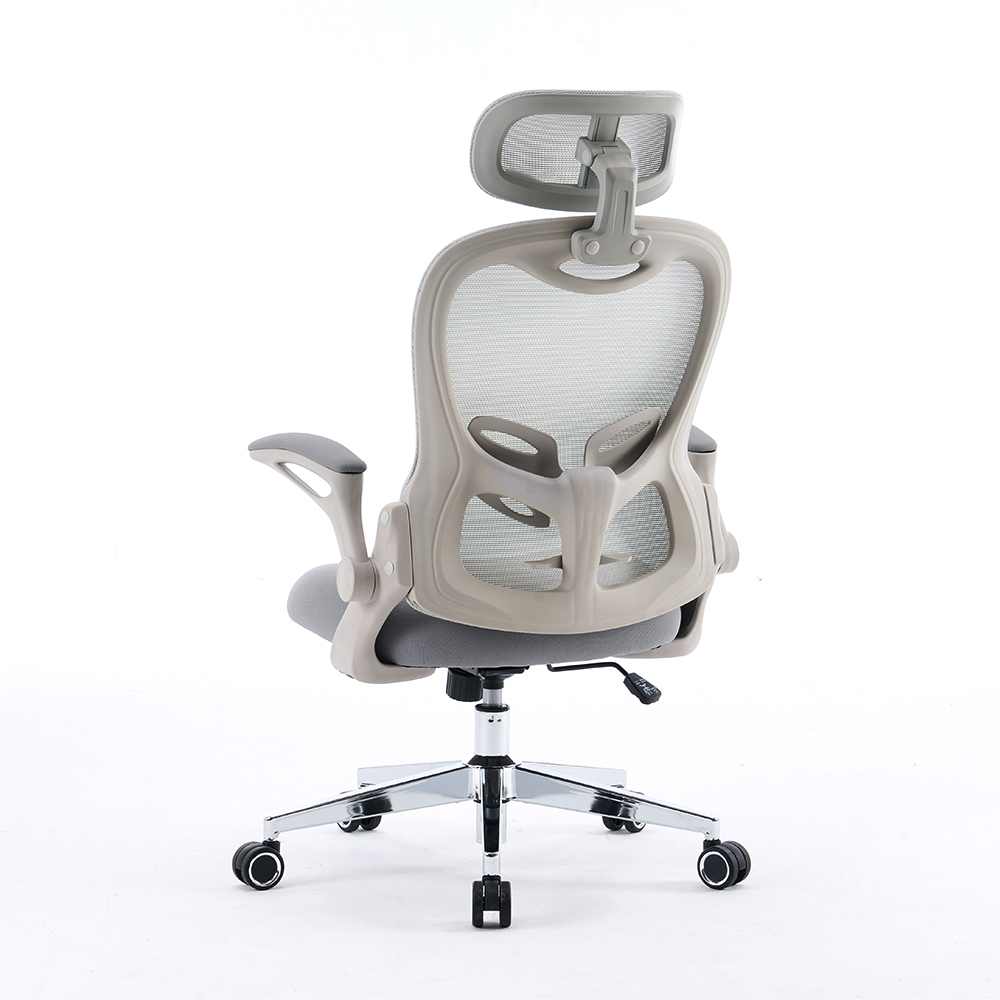 5140 sedia da ufficio in mesh ergonomico in bianco/nero, sedia da computer ad alto schiena