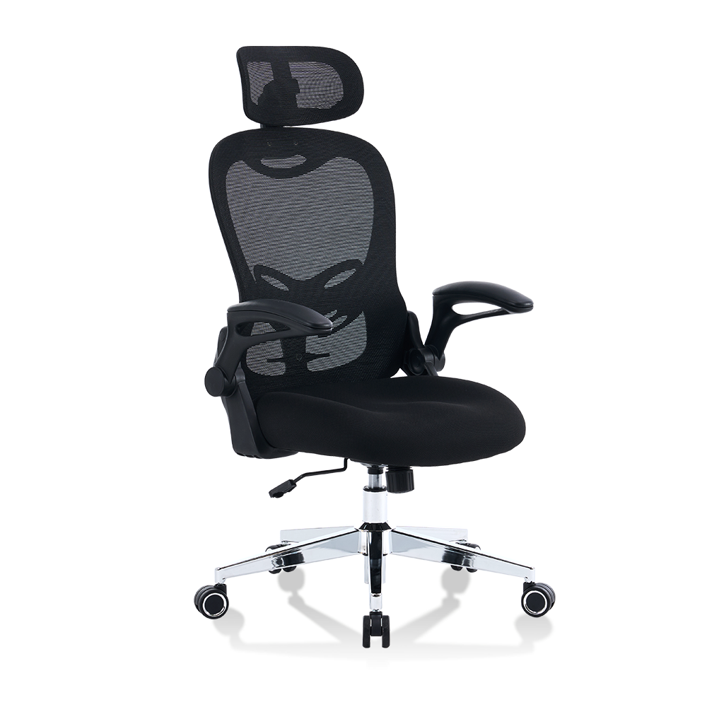 5140 sedia da ufficio in mesh ergonomico in bianco/nero, sedia da computer ad alto schiena