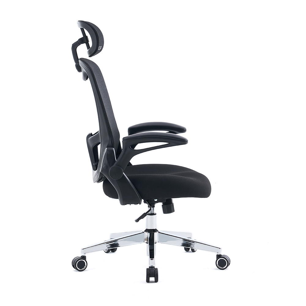 5140 Sedia da ufficio ergonomica in rete nera/bianca, sedia da computer con schienale alto