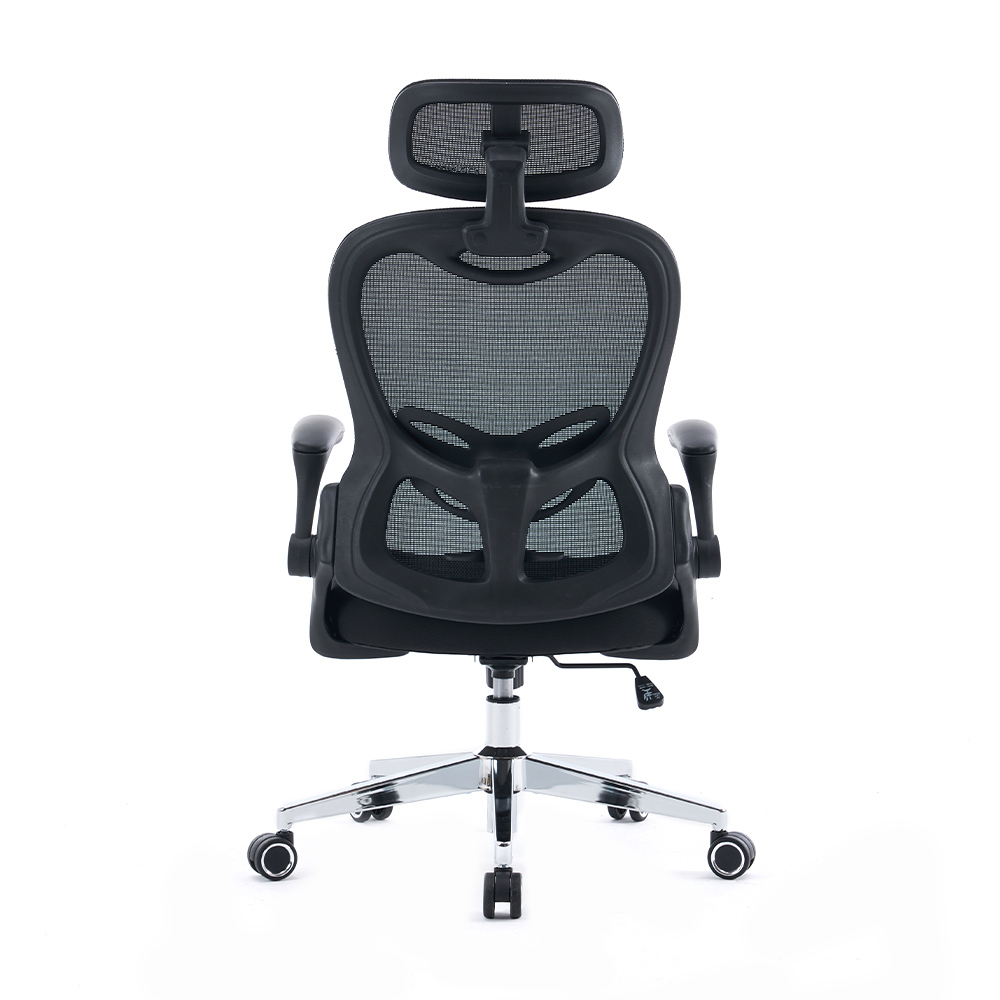 5140 Sedia da ufficio ergonomica in rete nera/bianca, sedia da computer con schienale alto