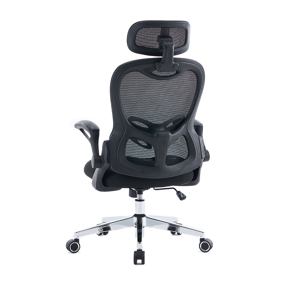 5140 Sedia da ufficio ergonomica in rete nera/bianca, sedia da computer con schienale alto